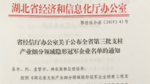 乐鱼·体育·乐鱼官方网站-乐鱼(中国)
被认定为“湖北省支柱产业细分领域隐形冠军示范企业”